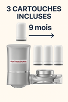 Filtre à eau pour robinet 💧 Purificateur d'eau UV - 3 cartouches incluses = 9 mois d’eau pure