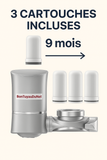 Filtre à eau pour robinet - Filtration d'eau UV - 3 cartouches incluses = 9 mois d’eau pure