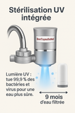 Filtre à eau pour robinet - Filtration d'eau UV - 3 cartouches incluses = 9 mois d’eau pure