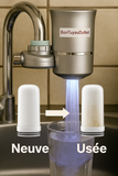 Filtre à eau pour robinet - Filtration d'eau UV - 3 cartouches incluses = 9 mois d’eau pure